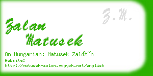 zalan matusek business card